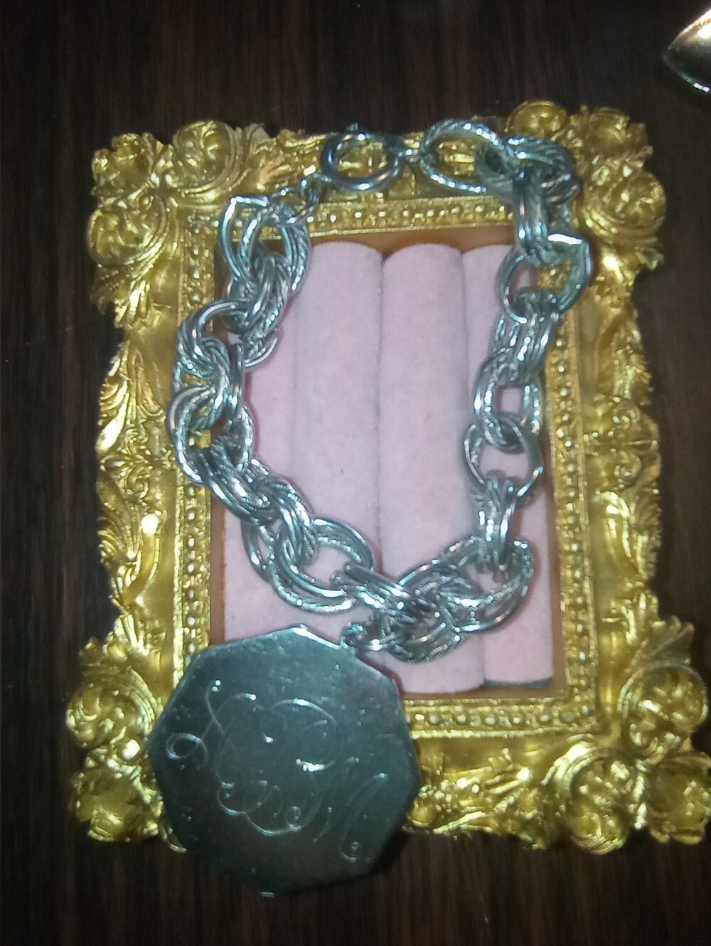 Vintage 1950s Coro ABM Monogram Charm Bracelet Germany Chain